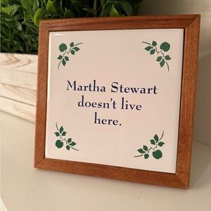 WALL TILE TRIVET “MARTHA STEWART DOESN'T LIVE HERE” DECOR SRI LANKA Vintage